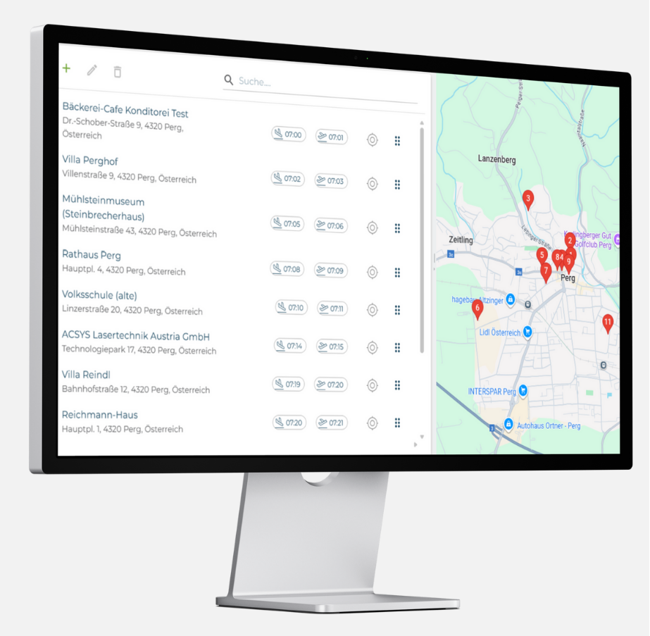 Tourenplanung & Navigation für Bäckereien bild startseite bildschirm